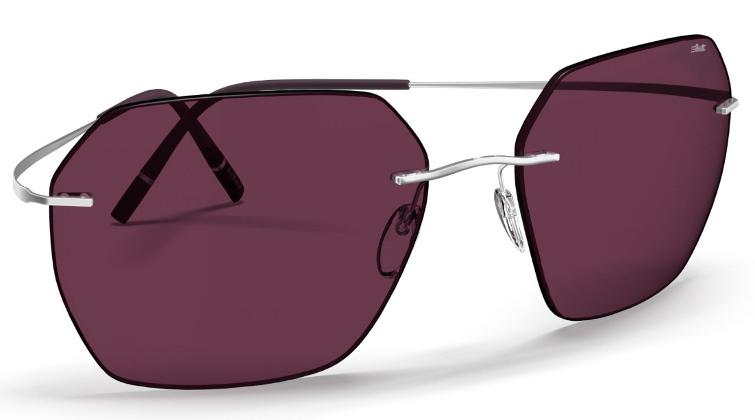 Silhouette Sunglasses Caleum 8745 7000 Rhodium / Dark Red